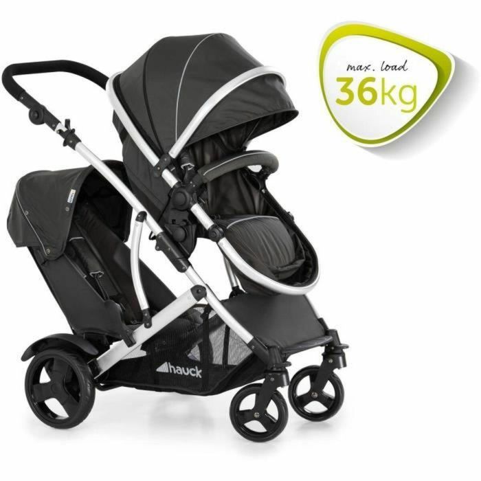 HAUCK Duett 2 Cochecito Doble Negro, con Asiento Reversible y 2º Asiento Desmontable, para Hermano y Bebé Desde el Nacimiento 5