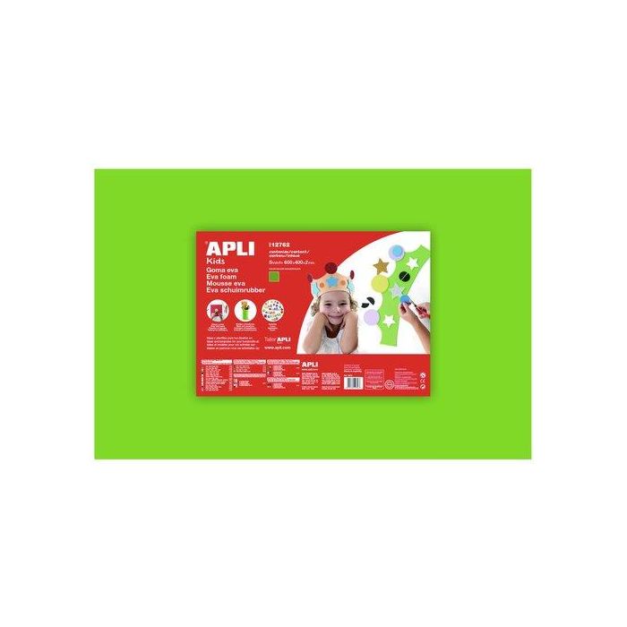 Goma Eva Apli Hoja 40X60 Cm Verde Claro Paquete De 5