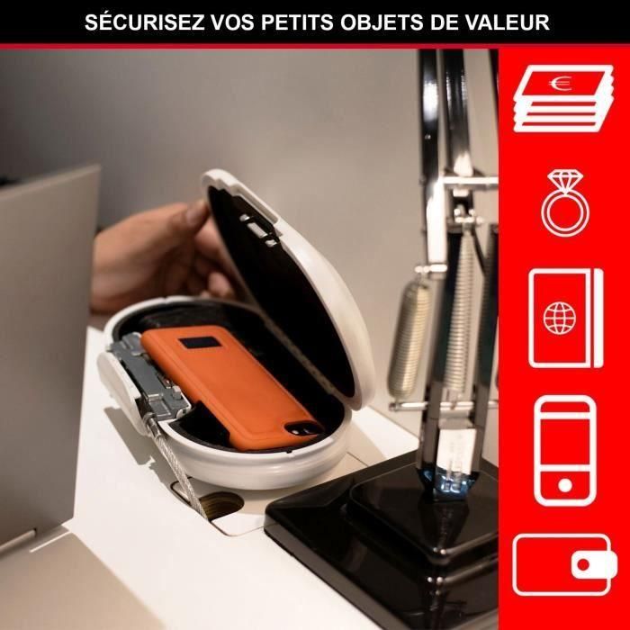 MASTER LOCK Mini baúl de viaje portátil con cable de seguridad - Blanco 5 MASTER LOCK Mini baúl de viaje portátil con cable de seguridad - Blanco 5