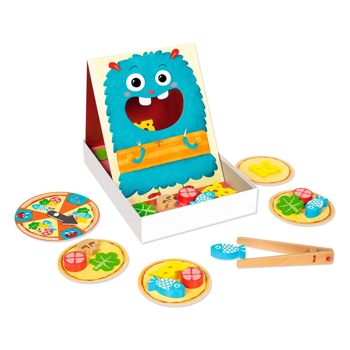 Goula Hungry Monster Juego de Destreza de Madera, Prepara la Pizza Antes de que el Monstruo Tragón se lo Coma 1 Goula Hungry Monster Juego de Destreza de Madera, Prepara la Pizza Antes de que el Monstruo Tragón se lo Coma 1