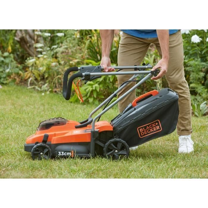 BLACK & DECKER Cortacésped inalámbrico 33cm LITIO 36V - 2,5Ah - 1 batería -1 cargador - 1 persiana mulching - BCMW3336L1-QW 5 BLACK & DECKER Cortacésped inalámbrico 33cm LITIO 36V - 2,5Ah - 1 batería -1 cargador - 1 persiana mulching - BCMW3336L1-QW 5