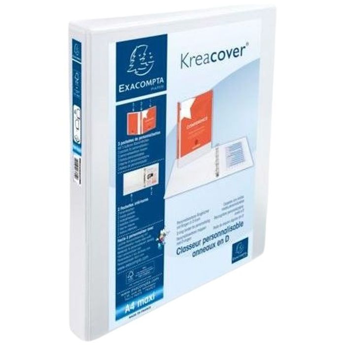 Carpeta de anillas Exacompta KREACOVER Blanco A4+ (10 Unidades) 2 Carpeta de anillas Exacompta KREACOVER Blanco A4+ (10 Unidades) 2