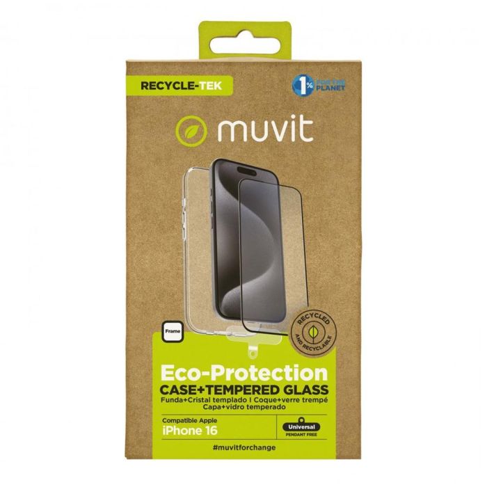 Muvit Funda Recycletek para Apple iPhone 16 - Material 100% Reciclado, Protección contra Golpes y Arañazos 1 Muvit Funda Recycletek para Apple iPhone 16 - Material 100% Reciclado, Protección contra Golpes y Arañazos 1