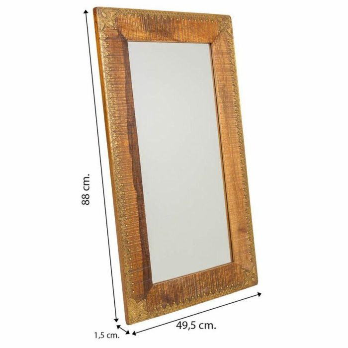 Espejo de pared Alexandra House Living Marrón 1 x 88 x 49 cm Rectangular 1