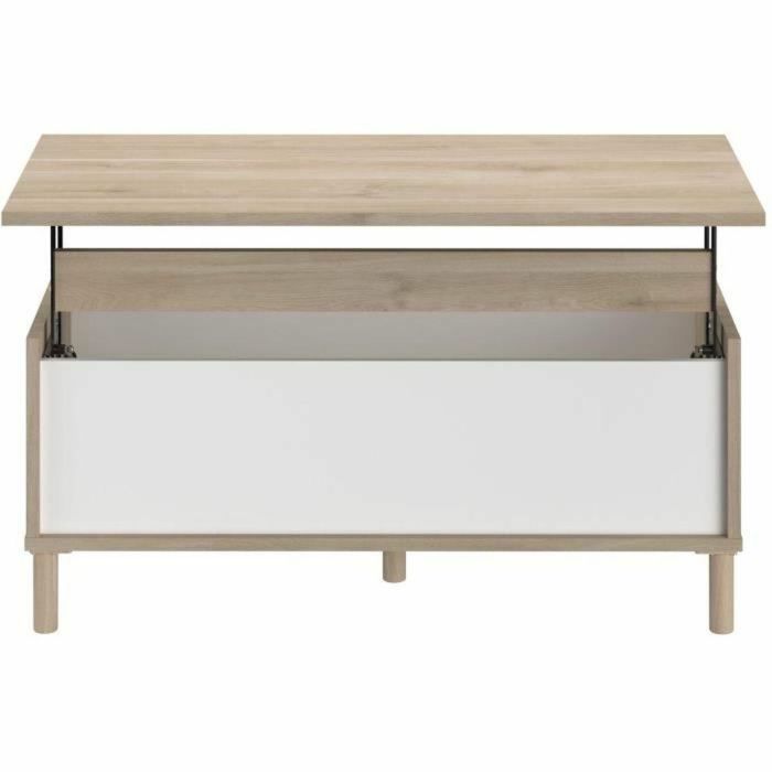 Parisot MORPHOS0400TABA Mesa de Centro Elevable MORPHOS Rectangular Blanco/Roble 100x50x43.6 cm 3
