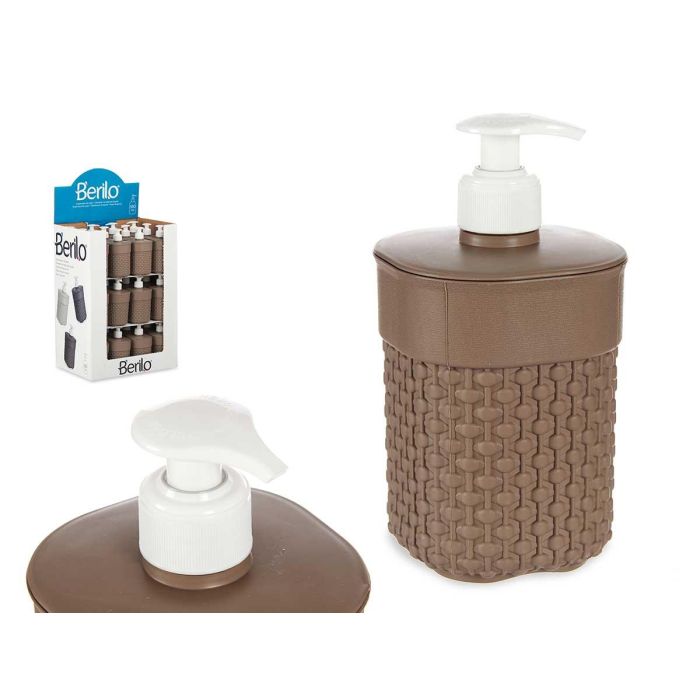 Berilo Dosificador de plástico para baño, 580 ml, color marrón, 9x16.5x9 cm (36 Unidades) Berilo Dosificador de plástico para baño, 580 ml, color marrón, 9x16.5x9 cm (36 Unidades)
