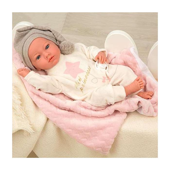 Muñeca elegance aria rosa con portabebe, incluye chupete (muñeco de peso)40 cm 15