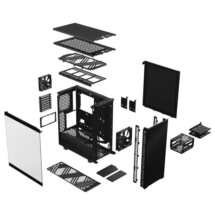 Fractal Design Define 7 Compact Black Midi Tower para PC ATX, Micro-ATX, Micro-ITX, Aluminio y Acero, Hogar/Oficina