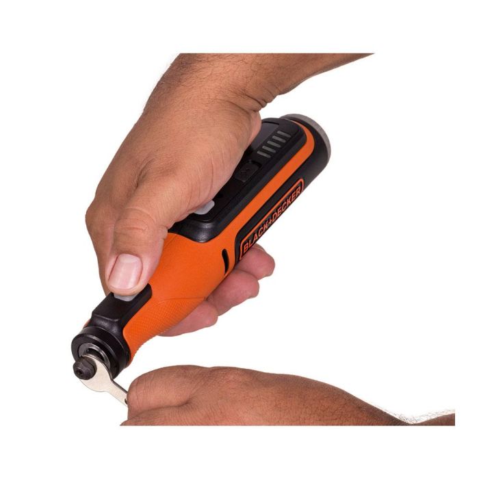 Black+Decker Multi-herramienta Rotativa BCRT8IK-XJ 7.2V Inalámbrica con 53 Accesorios y Velocidad Variable 7