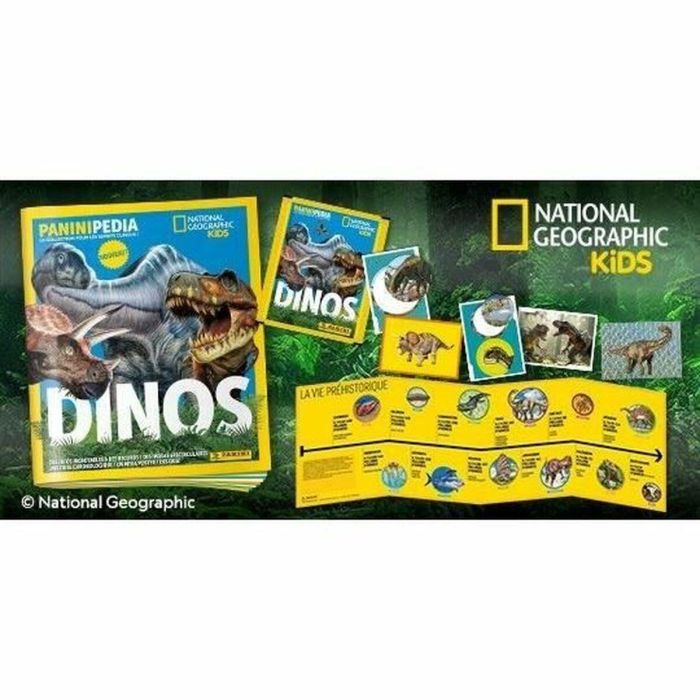 Tarjetas coleccionables - PANINI - DINOS NATIONAL GEOGRAPHIC KIDS - PANINIPEDIA - Blister 7 bolsillos 1