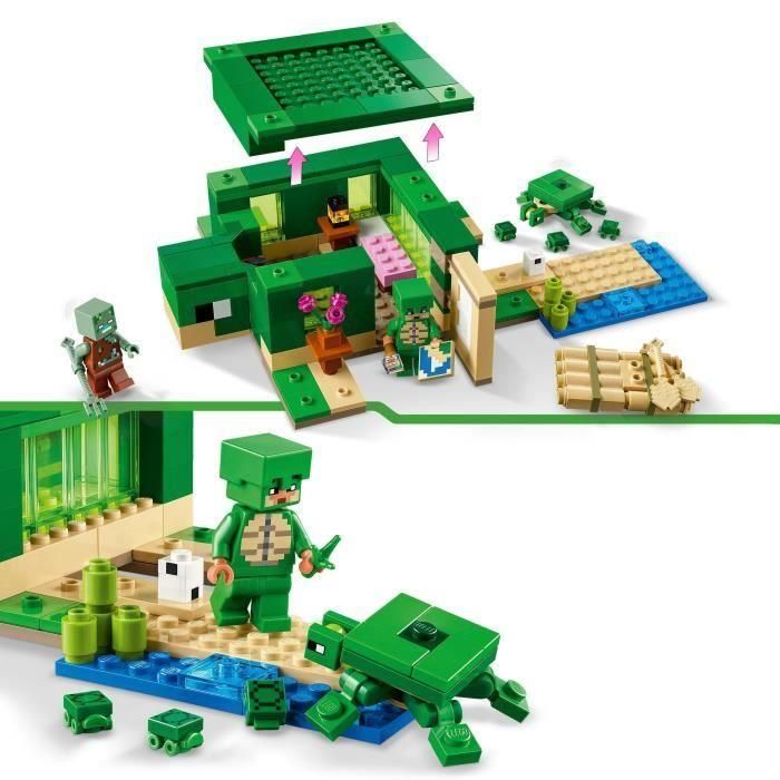 LEGO 21254 Minecraft Turtle Beach House, Juguete con Accesorios, Minifiguras de Personajes de Videojuegos 2 LEGO 21254 Minecraft Turtle Beach House, Juguete con Accesorios, Minifiguras de Personajes de Videojuegos 2