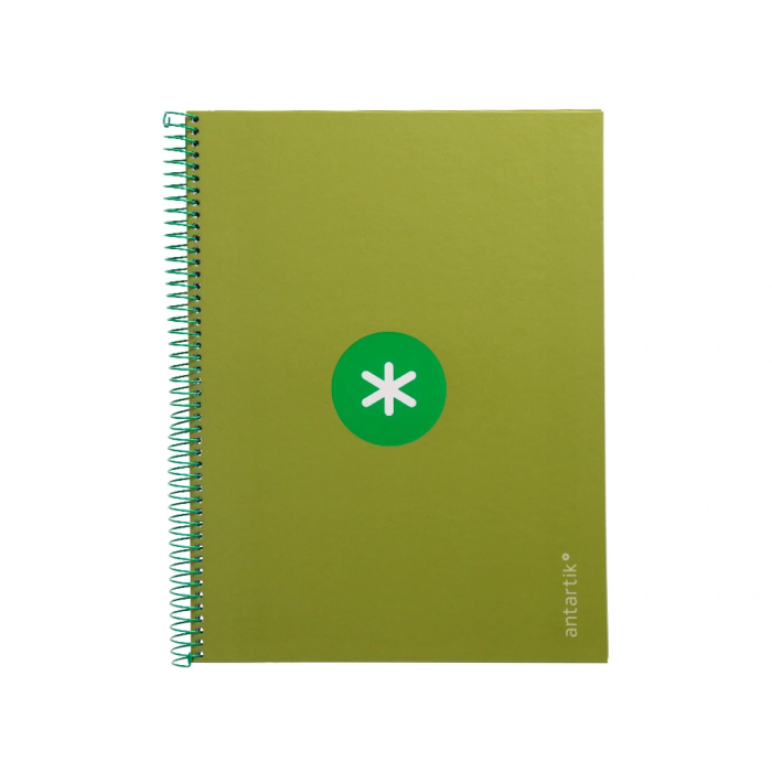 Antartik Cuaderno Espiral A4 Micro Tapa Forrada 80 Hojas 90gr Cuadro 5mm Verde 1
