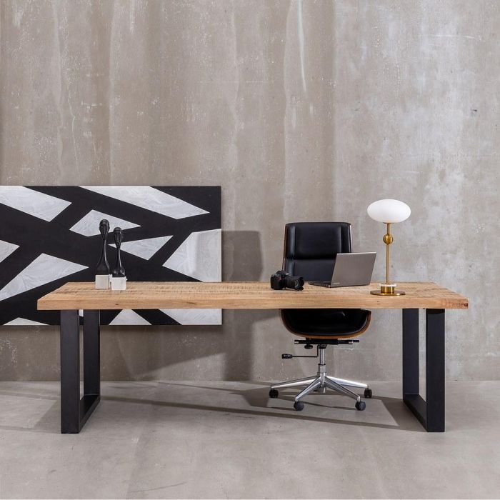 Mesa Comedor Natural-Negro 240 X 100 X 76 cm
