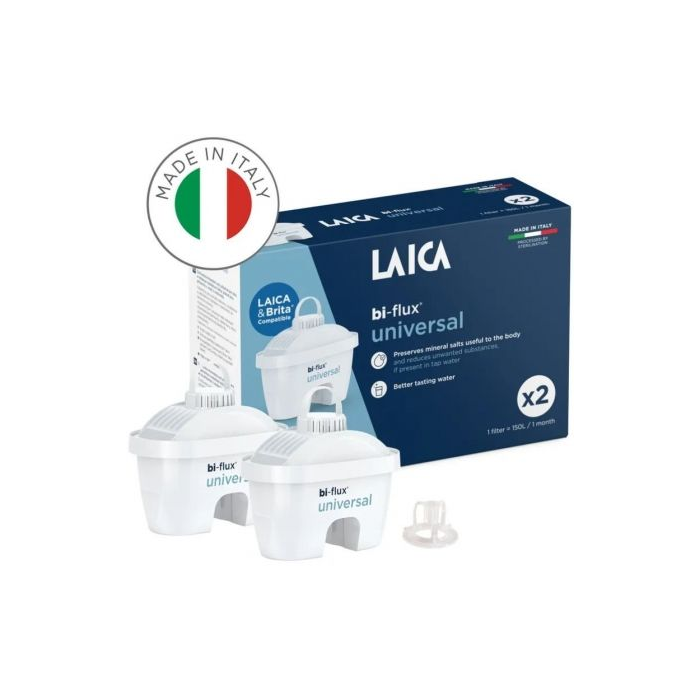 Laica F2L SLIM F2 Filtros Bi-Flux Universal Slim para Jarra 2 unidades, compatibles con Laica y Brita