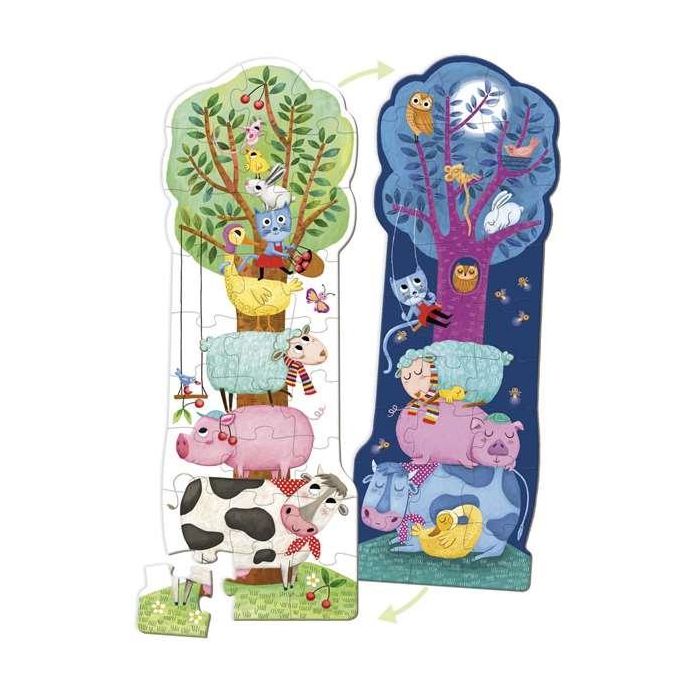 Goula Puzzle XXL Reversible Brilla en la Oscuridad 27 Piezas Gigantes Cartón Edad Recomendada 3 Años 4