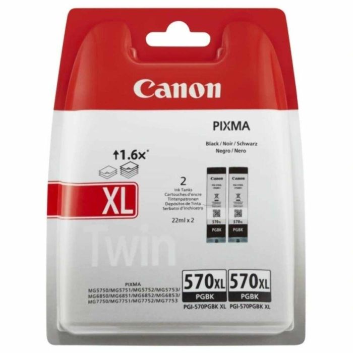 Cartucho de Tinta Original Canon PGI-570PGBK XL Twin Negro 1