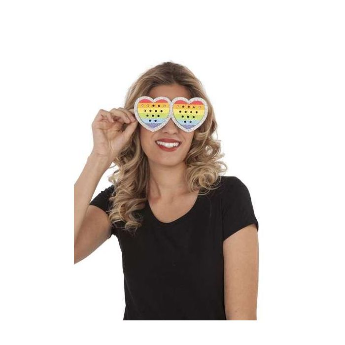 My Other Me Gafas Gay Arco Iris Talla Única para Adulto, Diseño Multicolor con Montura y Lentes de PVC 1