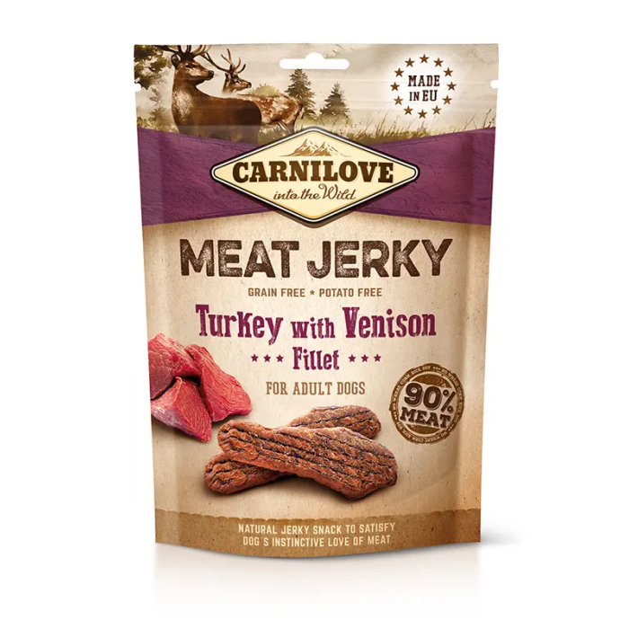 Carnilove Jerky Venado Y Pavo Filetes 12x100 gr