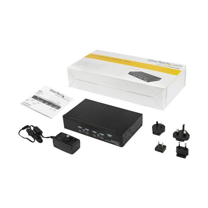StarTech.com SV431DPUA2 Switch KVM de 4 Puertos DisplayPort 4K 60Hz Ultra HD con Audio para 4 Sistemas 3