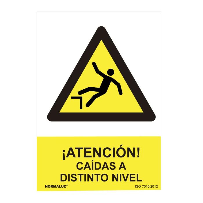 Normaluz Cartel peligro "Atención caídas a distinto nivel" PVC 0.7mm 30x40cm 0 Normaluz Cartel peligro "Atención caídas a distinto nivel" PVC 0.7mm 30x40cm 0
