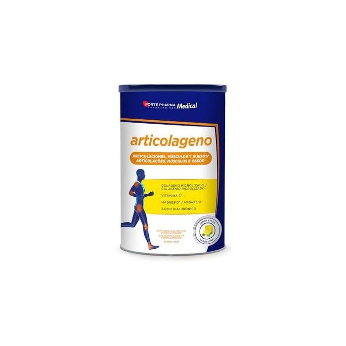 Forté Pharma ARTICOLAGENO para Articulaciones, Músculos y Huesos con Colágeno, Ácido Hialurónico, Magnesio y Vitamina C Sabor Limón 349,5 g