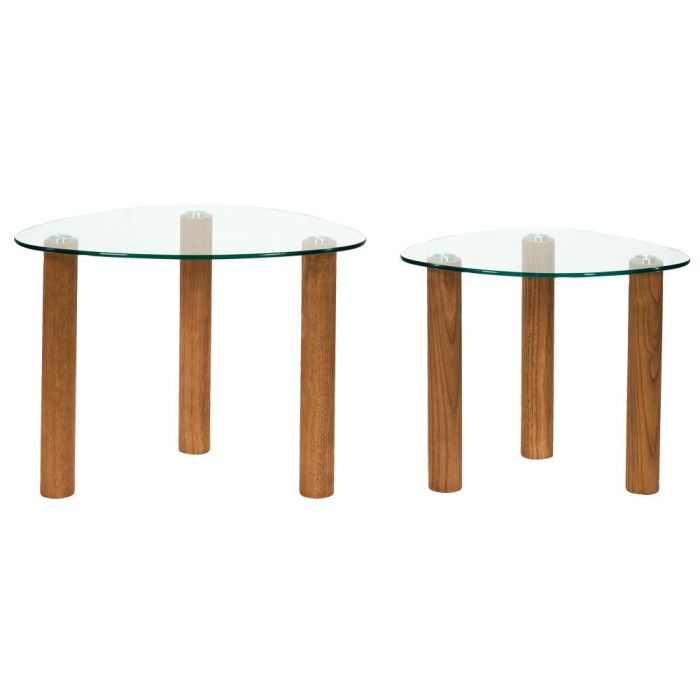 Juego De 2 Mesas Nido Irre. Vidrio Home Deco Factory 3