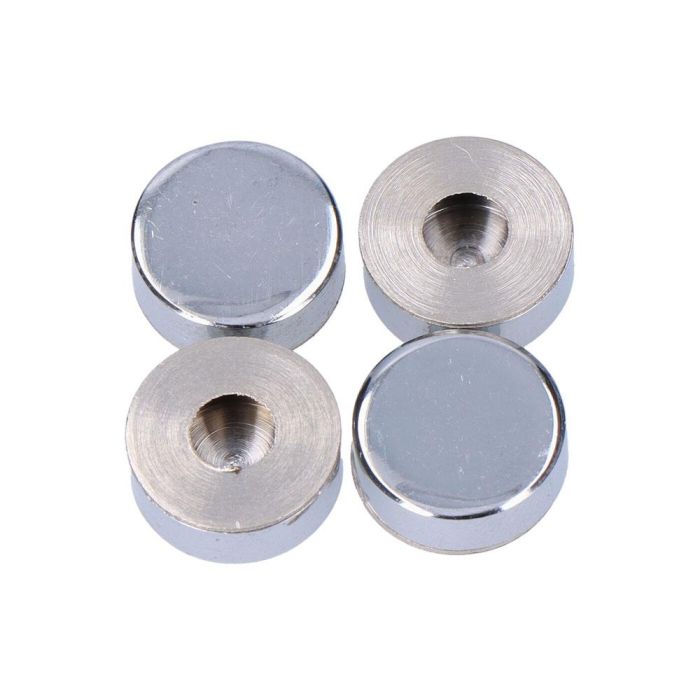 Pack 4 unidades. embellecedor latón roscado liso 18 mm níquel Pack 4 unidades. embellecedor latón roscado liso 18 mm níquel
