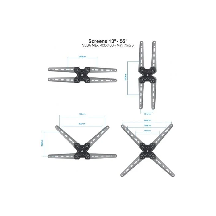 TOOQ SOPORTE PARED PANTALLAS 13-55" GIRA/INCLI NEGRO 1