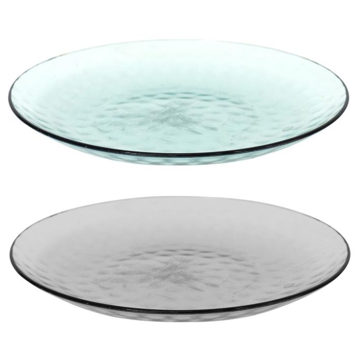 Home Deco Factory Plato Diámetro 23,5 cm Plástico Martilleado Colores Surtidos Azul Gris 2