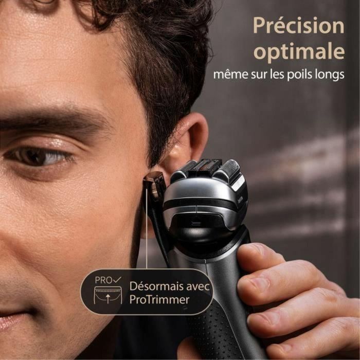 Braun Recortadora de Barba Series 9 Pro+ 9515s Wet/Dry Inalámbrica, 60 min Autonomía, Carga Rápida, Estuche de Viaje Metálico 4