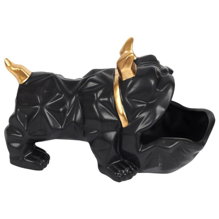 Home Deco Factory Vaciabolsillos Bulldog Negro Galerie Escultura para Llaves Monedas 30x16x18 cm 6