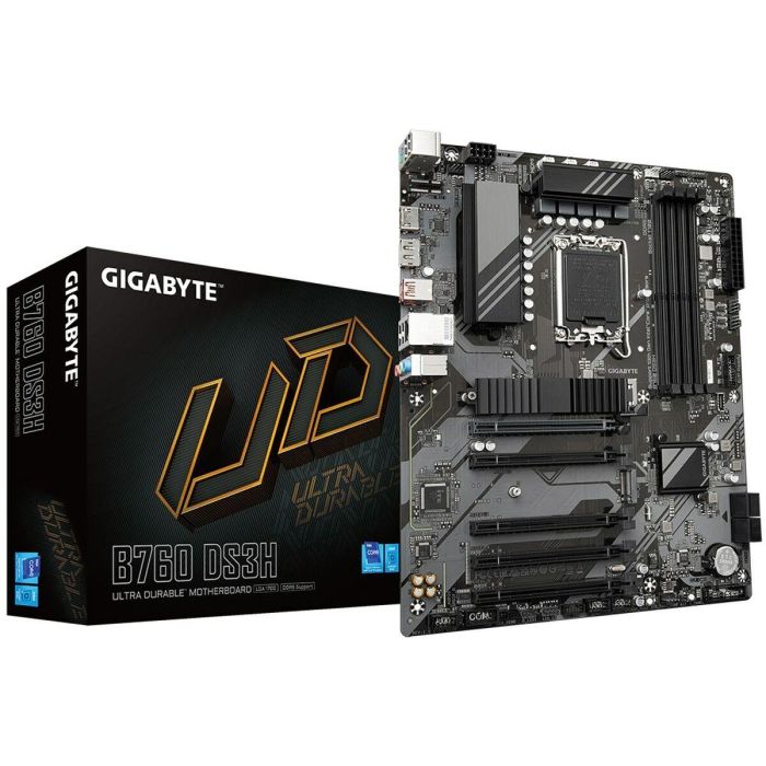 GIGABYTE GIG1688241533692 Placa base B760 DS3H compatible con Intel 14ª Gen DDR5 hasta 7600 MHz 2x PCIe 4.0 M.2 10