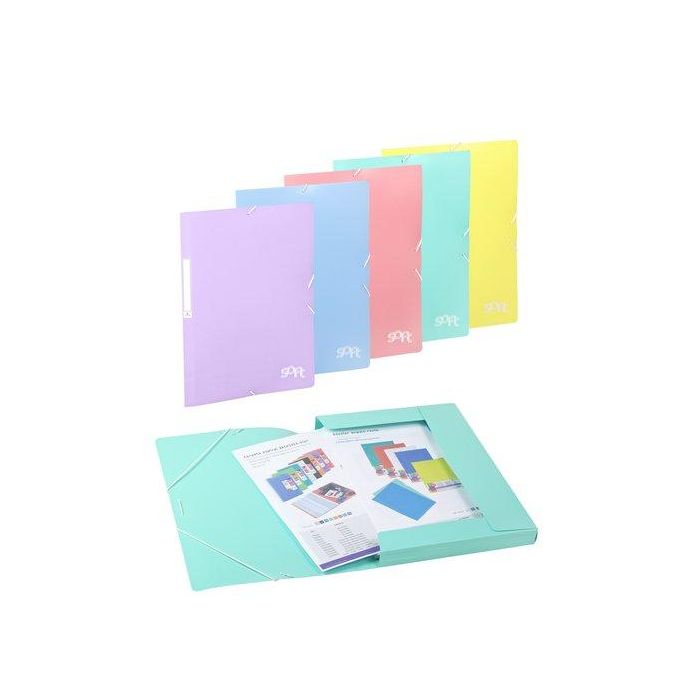 Carpeta De Gomas Y Solapas Carchivo Soft Pp Fº Azul Pastel 5 unidades