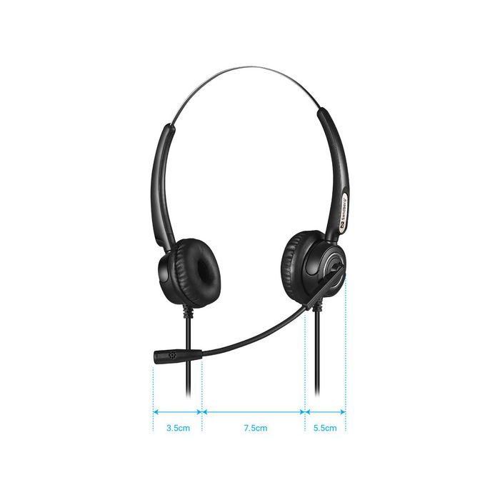 Sandberg Auriculares USB+RJ9/11 Headset Pro Stereo para Oficina y Trabajo con Micrófono Flexible y Conexión Inmediata 6