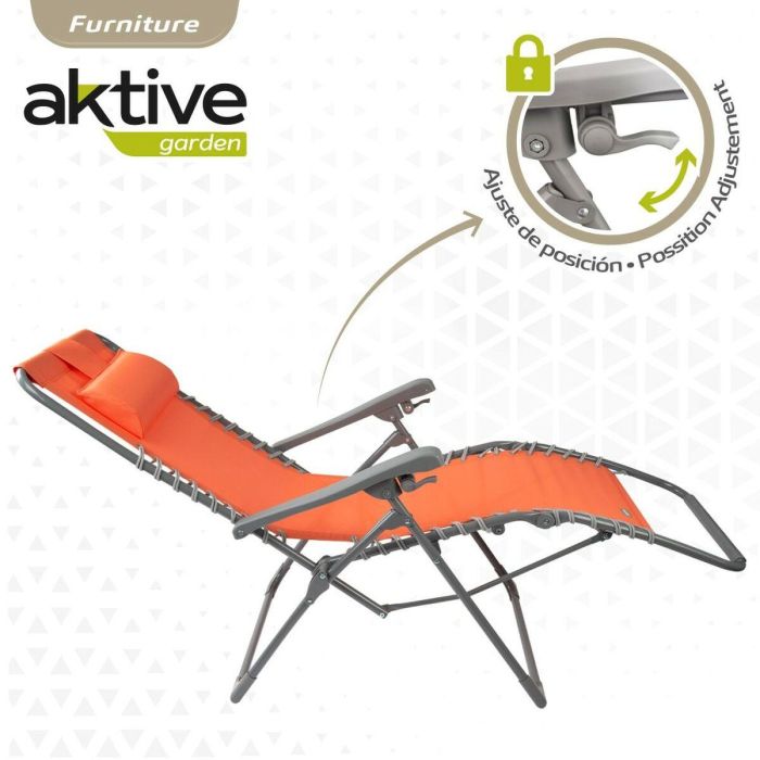 Tumbona textileno naranja aktive 160x52x76/106cm 4 Tumbona textileno naranja aktive 160x52x76/106cm 4
