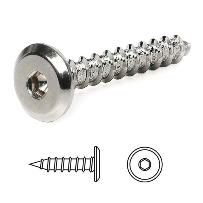 Tornilo Embellecedor Cabeza Plana Tegas 6,3 Largo 30Mm Diámetro 6.3 Herrajes Alk Tornilo Embellecedor Cabeza Plana Tegas 6,3 Largo 30Mm Diámetro 6.3 Herrajes Alk