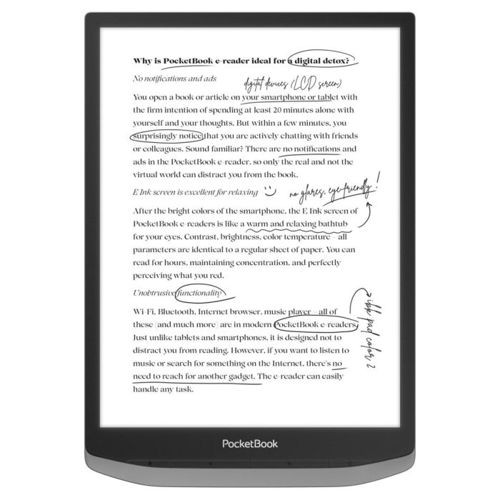 Pocketbook Inkpad X Pro Ereader - Pantalla 10.3 pulgadas E Ink, Lápiz Óptico Wacom, Android 8.1, 32GB 1