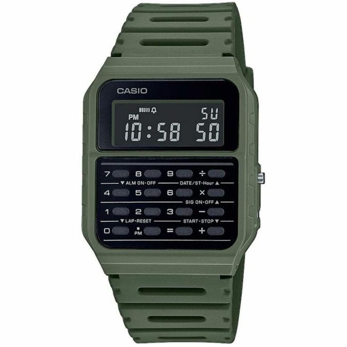 Reloj Unisex Casio CALCULATOR Negro Verde Reloj Unisex Casio CALCULATOR Negro Verde