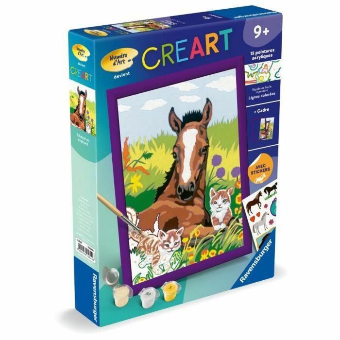 Ravensburger RAV00025840 CreArt Kids Kit de pintura por números Caballo y gatitos 18 x 24 cm a partir de 7 años 1
