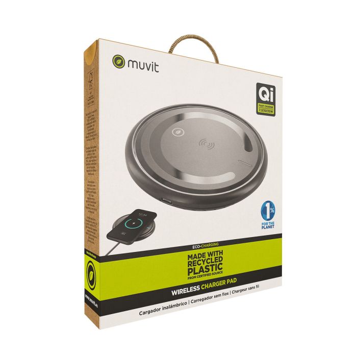 muvit for change cargador sobremesa inalámbrico Qi 7,5-10-15W 3A negro 1 muvit for change cargador sobremesa inalámbrico Qi 7,5-10-15W 3A negro 1
