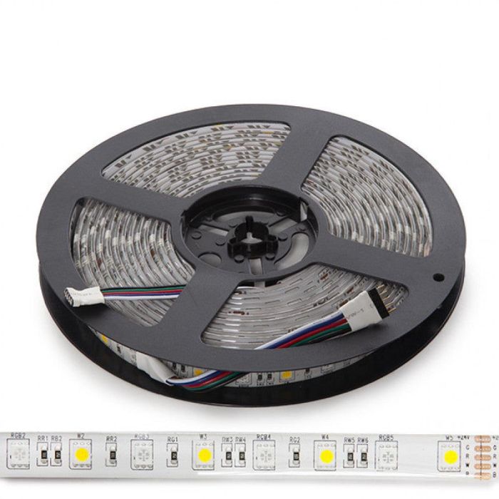 Tira de 300 LEDs 60W 3.780Lm 4200ºK SMD5050 24VDC IP65 RGB+Blanco x5M 40.000H [CA-5050-60-24-IP65-RGB-W]-Blanco Natural 1