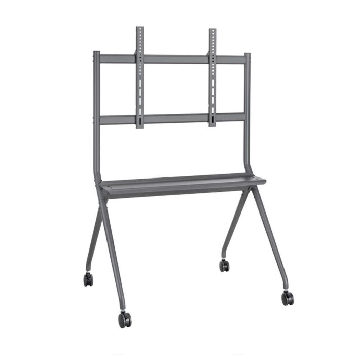 AISENS FT86FE-143 Soporte de Suelo Profesional con Ruedas y Bandeja para Pantalla TV Interactiva 50-86" (127-218cm) 120kg Gris