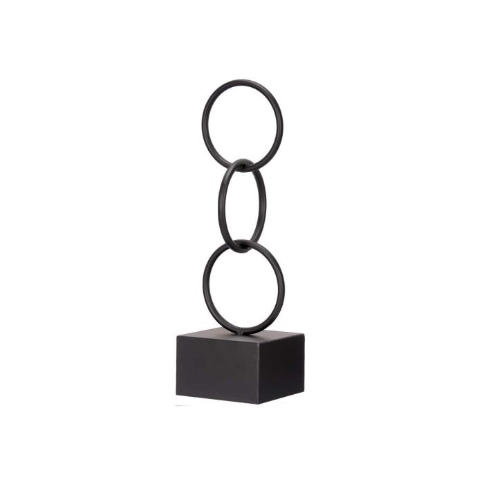 Figura Aros Negro Pequeño Giftdecor 12.5x40.5x12.5 cm Metal (10 Unidades) 1