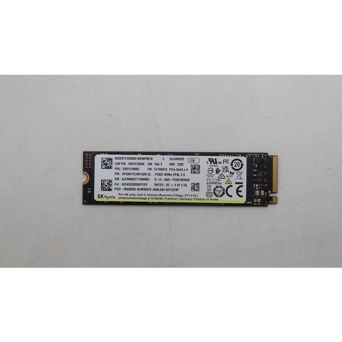 Lenovo 1TB M.2 2280 SSD PCIe 4.0 NVMe 3500 MB/s Lectura / 3000 MB/s Escritura para ThinkPad/ThinkCentre y Alto Rendimiento