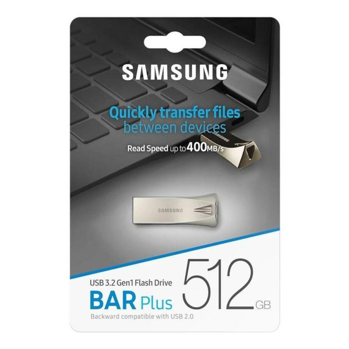 Memoria USB Samsung MUF-512BE3/APC 512 GB Champán Plateado 1 Memoria USB Samsung MUF-512BE3/APC 512 GB Champán Plateado 1