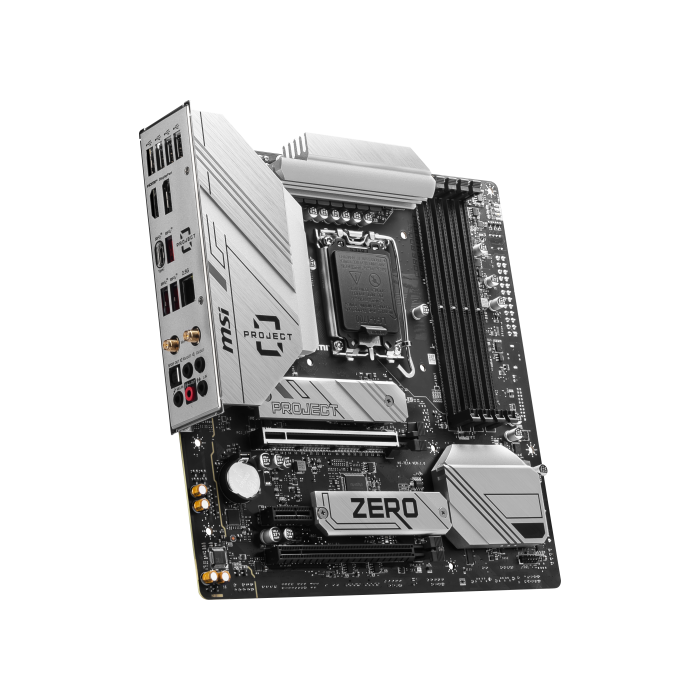 Placa MSI B760M Project Zero,Btf,Intel,1700,B760,4Ddr5,256Gb,Hdmi+Dp,4Sata3/6G+2M.2,9Usb3.2,2.5Gb+Wifi6E+Bt5.3,Matx 3