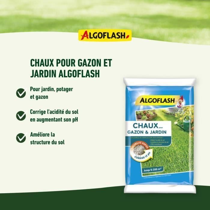 Algoflash Lima Enmienda Mineral para Césped y Jardín - Reduce pH, Mejora Estructura del Suelo, Gránulos, Agricultura Orgánica - 10 kg 1