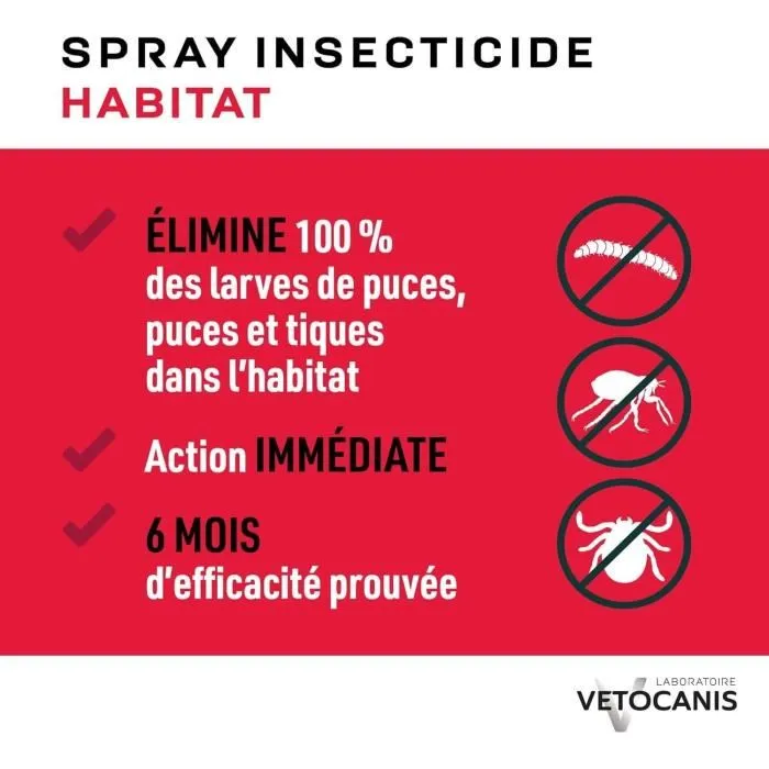 Vetocanis Spray Antipulgas y Antiácaros para el Hogar 500 ml para Gatos y Perros 1