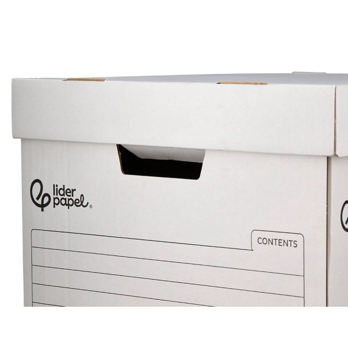 Cajon Contenedor Liderpapel Carton Automatico Para 3 Cajasarchivo Def. Folio - 4 Archivadores A-Z 387x333x260 mm 5 unidades 6