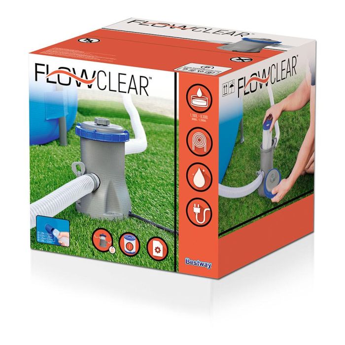 Bestway 58381 Depuradora de Cartucho 1.249 l/h para Piscinas de 1100 a 8300 Litros, Ø25x27cm, con Mangueras Ø32mm, Gris/Azul 1 Bestway 58381 Depuradora de Cartucho 1.249 l/h para Piscinas de 1100 a 8300 Litros, Ø25x27cm, con Mangueras Ø32mm, Gris/Azul 1